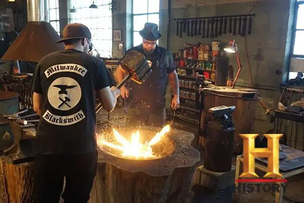 Kent Knapp and his sons in Milwaukee Blacksmiths